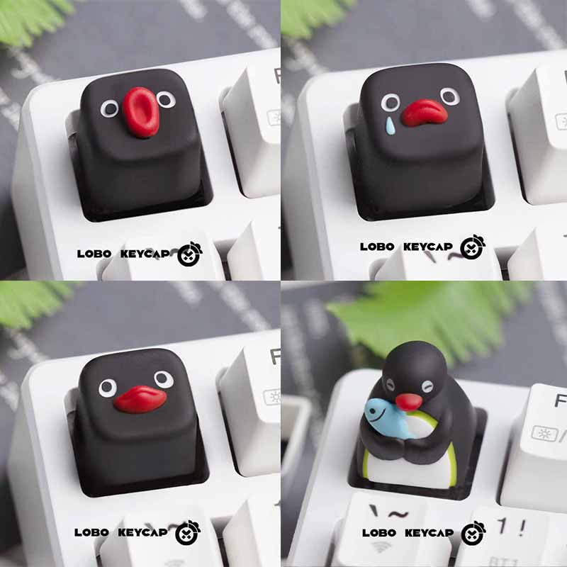 Custom Keycaps - Cute Pingu Anime Series Penguin Personalized