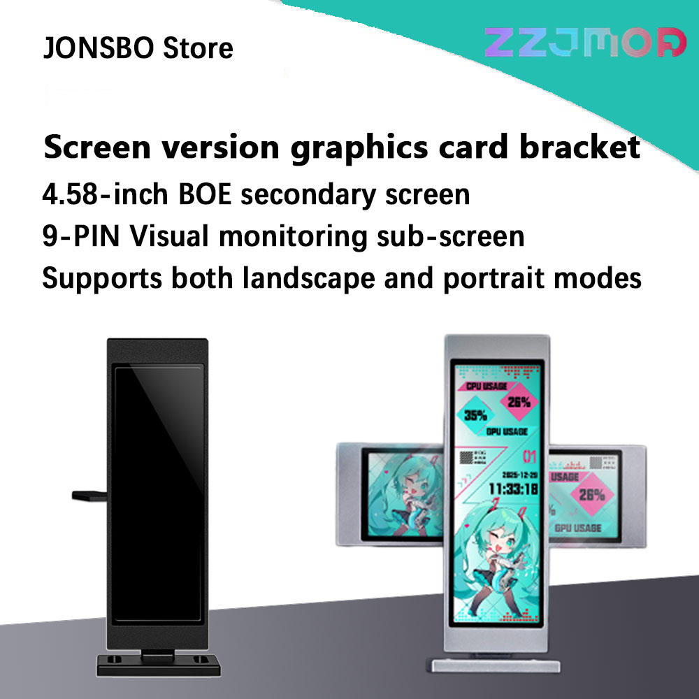 Gpu Vertical Mount - ZZJMOD 4.58-Inch GPU Holder Sub-screen Visual