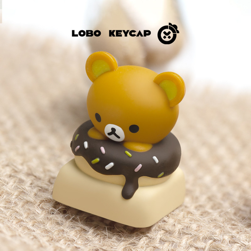 Cute Rilakkuma Resin Donut The - Custom Keycaps review and price