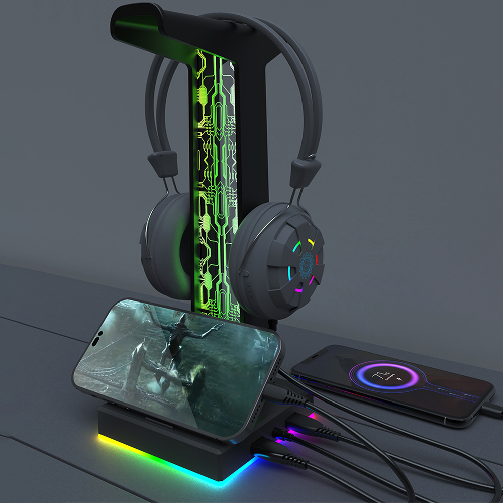 RGB Gaming Headphone Stand Dua - Pc Gaming Used review and price