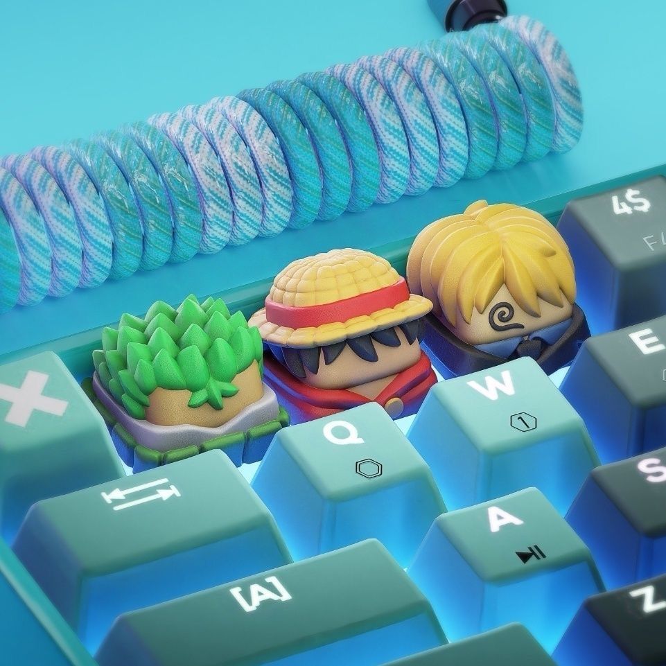 New Kawaii ONE PIECE Luffy Key - Custom Keycaps review and price